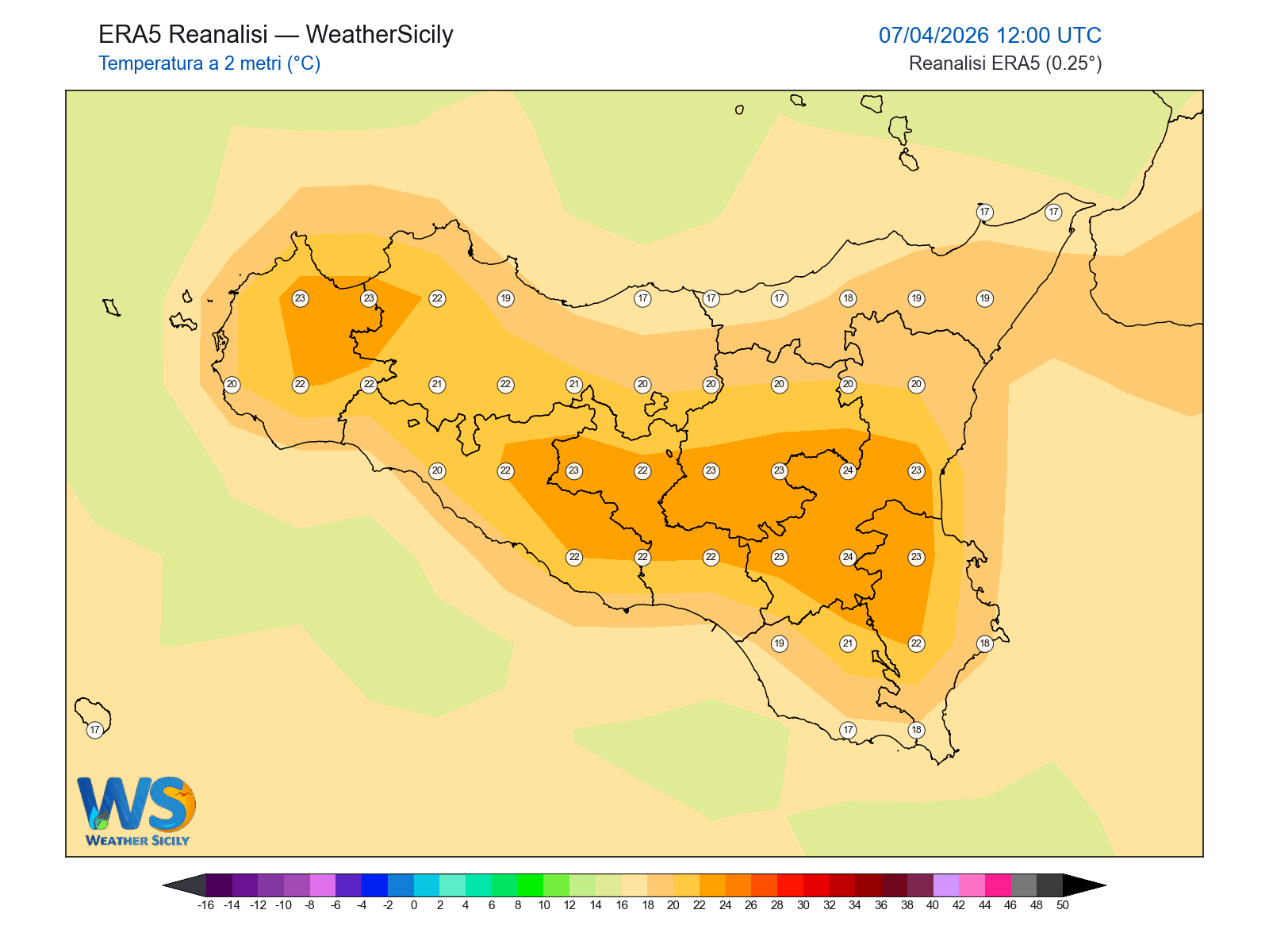 Temperatura a 2 metri · 2026040712