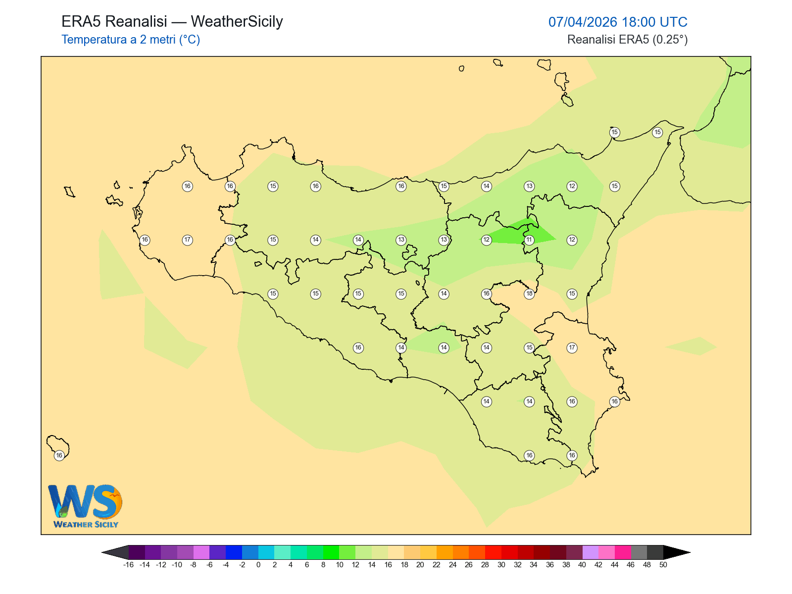 Temperatura a 2 metri · 2026040718