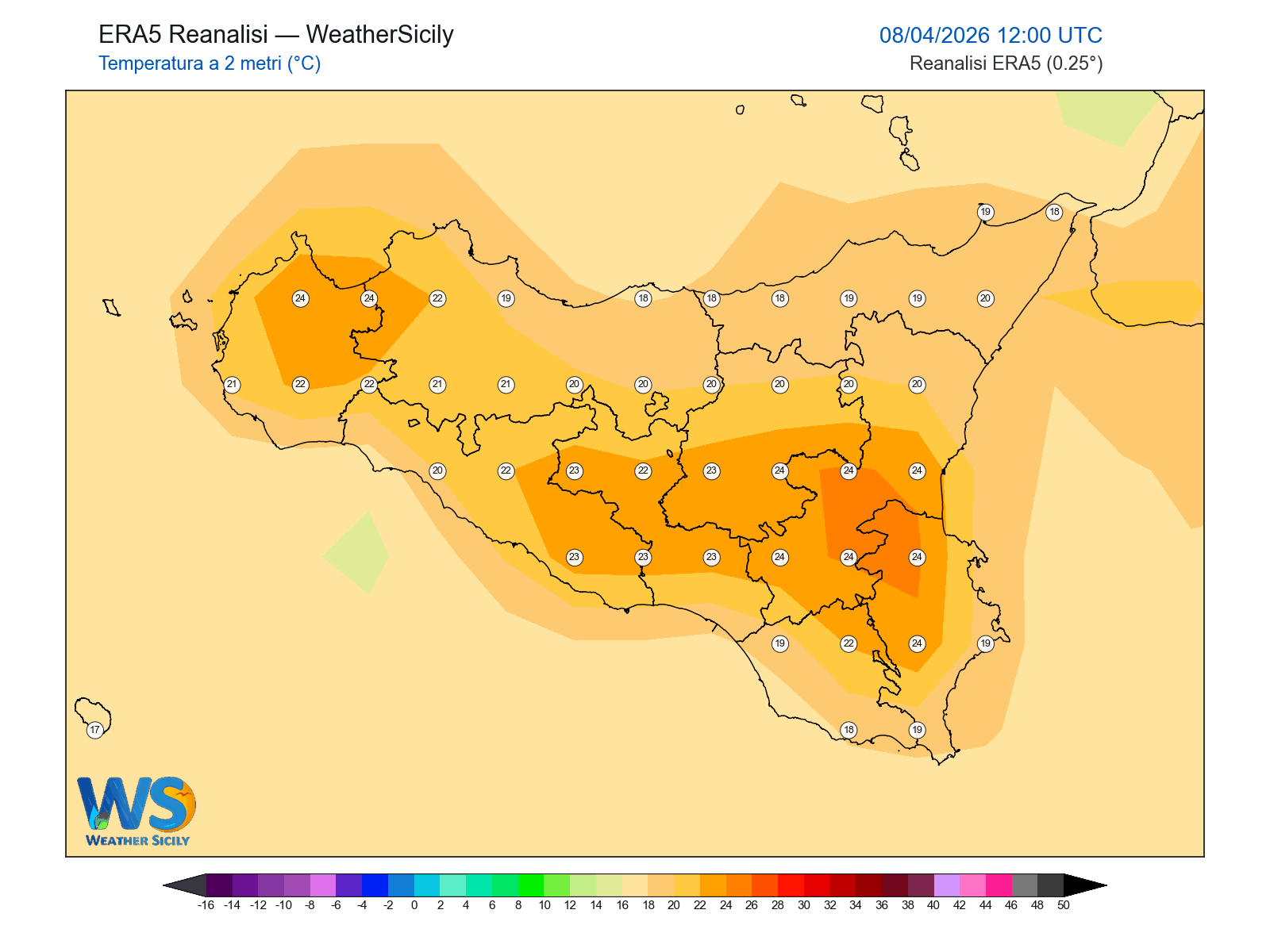 Temperatura a 2 metri · 2026040812