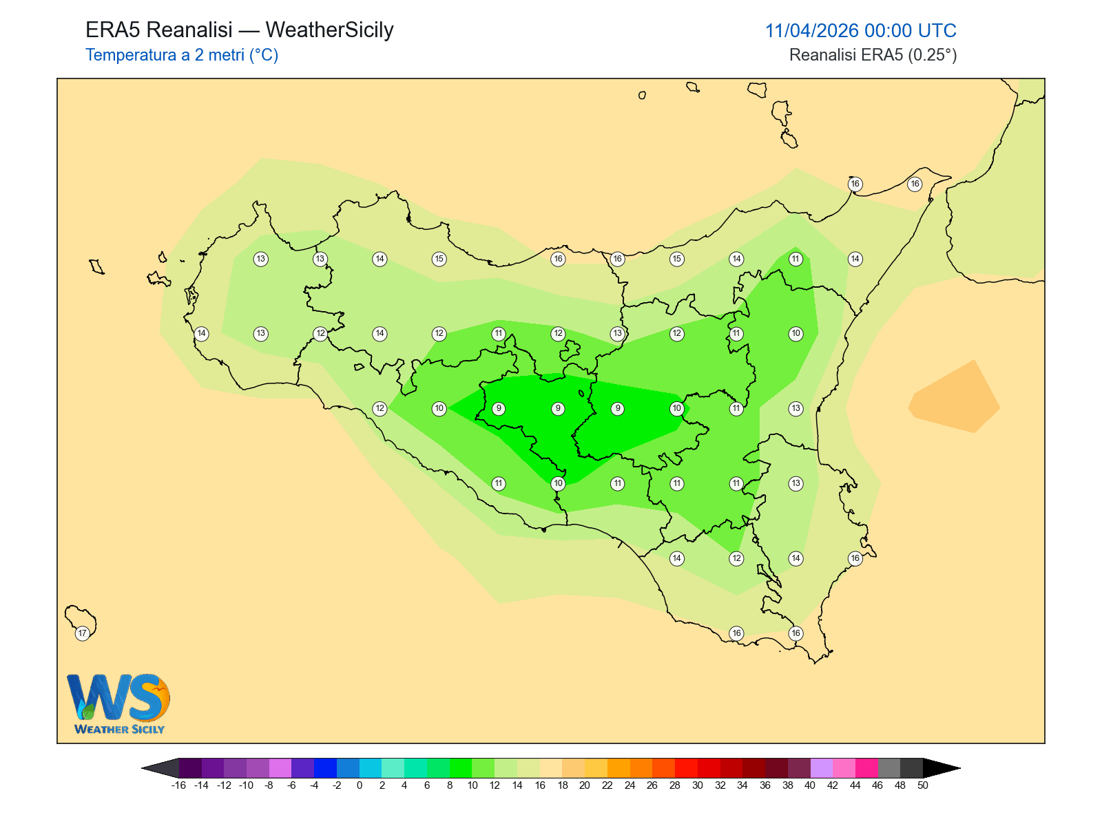 Temperatura a 2 metri · 2026041100