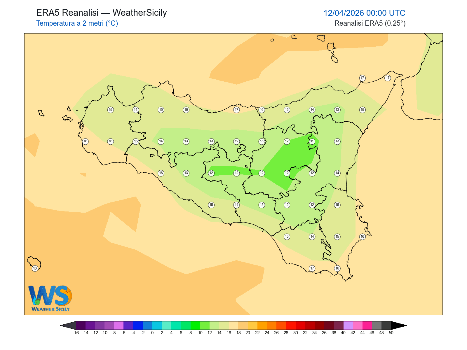 Temperatura a 2 metri · 2026041200