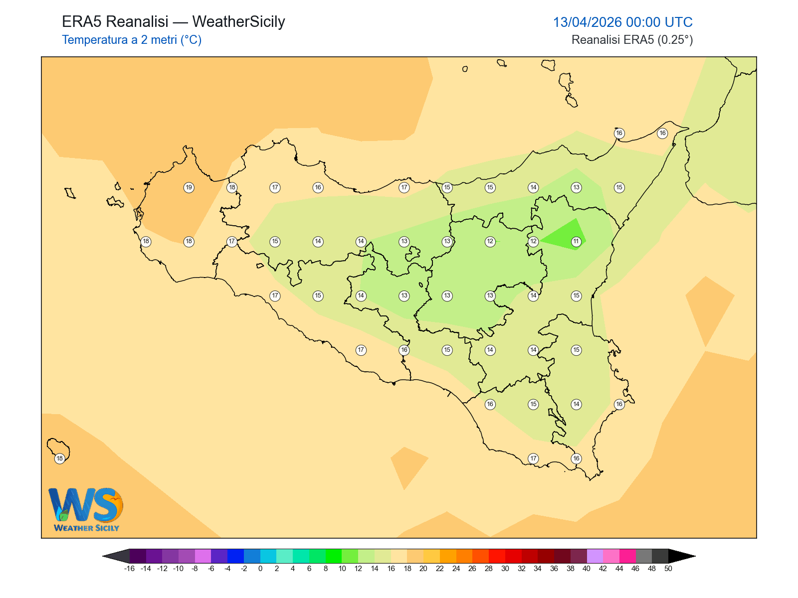 Temperatura a 2 metri · 2026041300