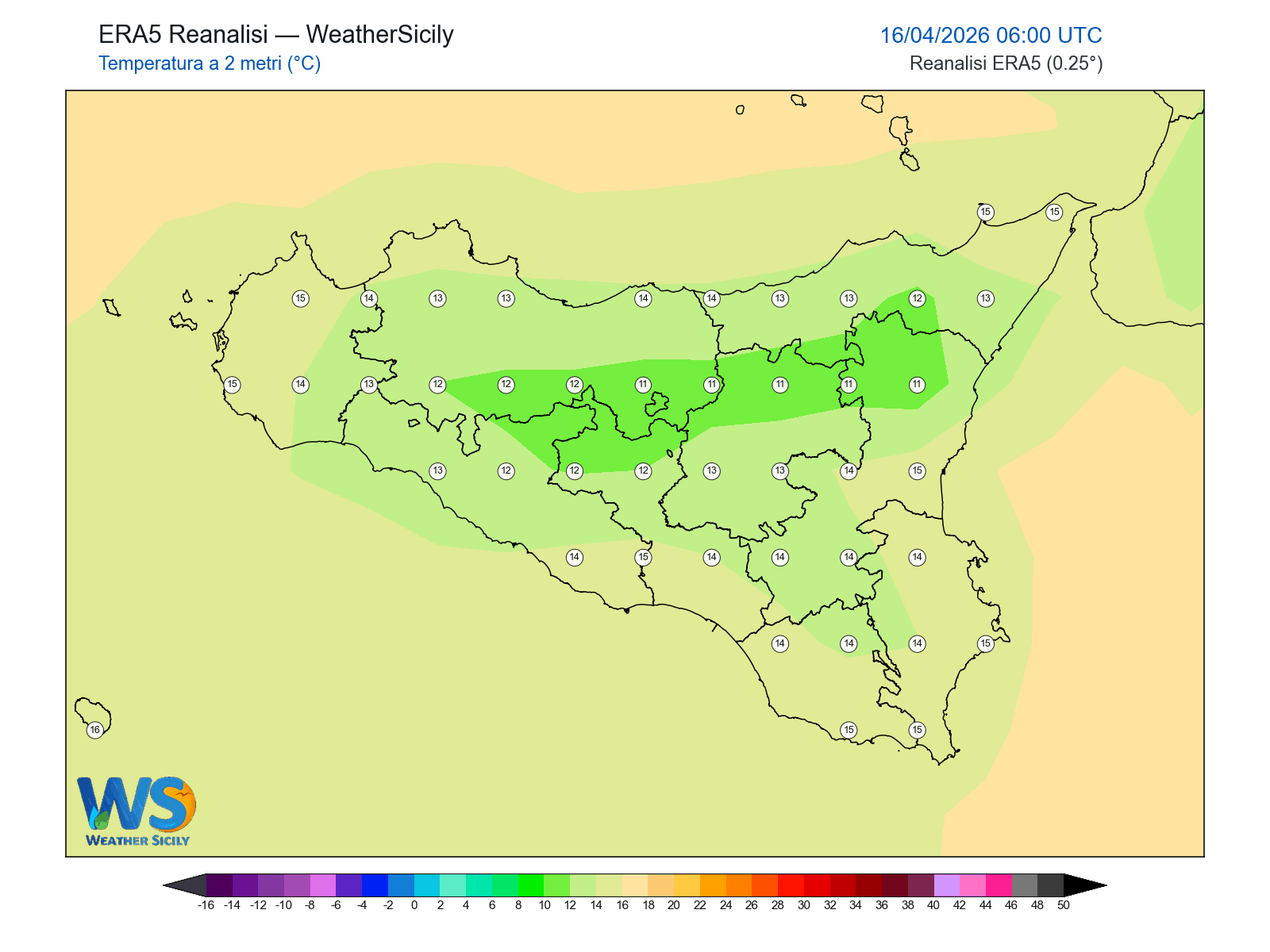 Temperatura a 2 metri · 2026041606