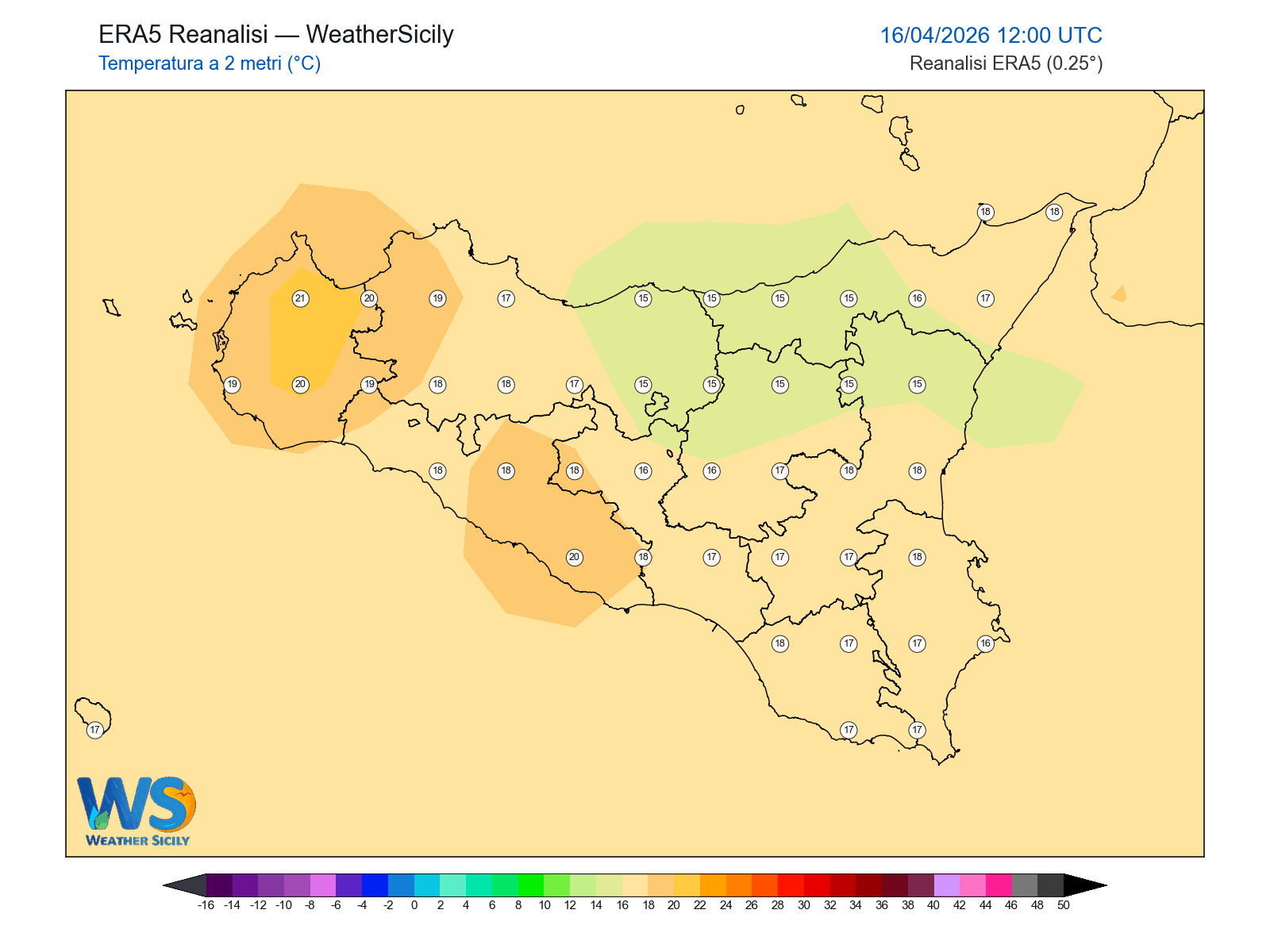 Temperatura a 2 metri · 2026041612