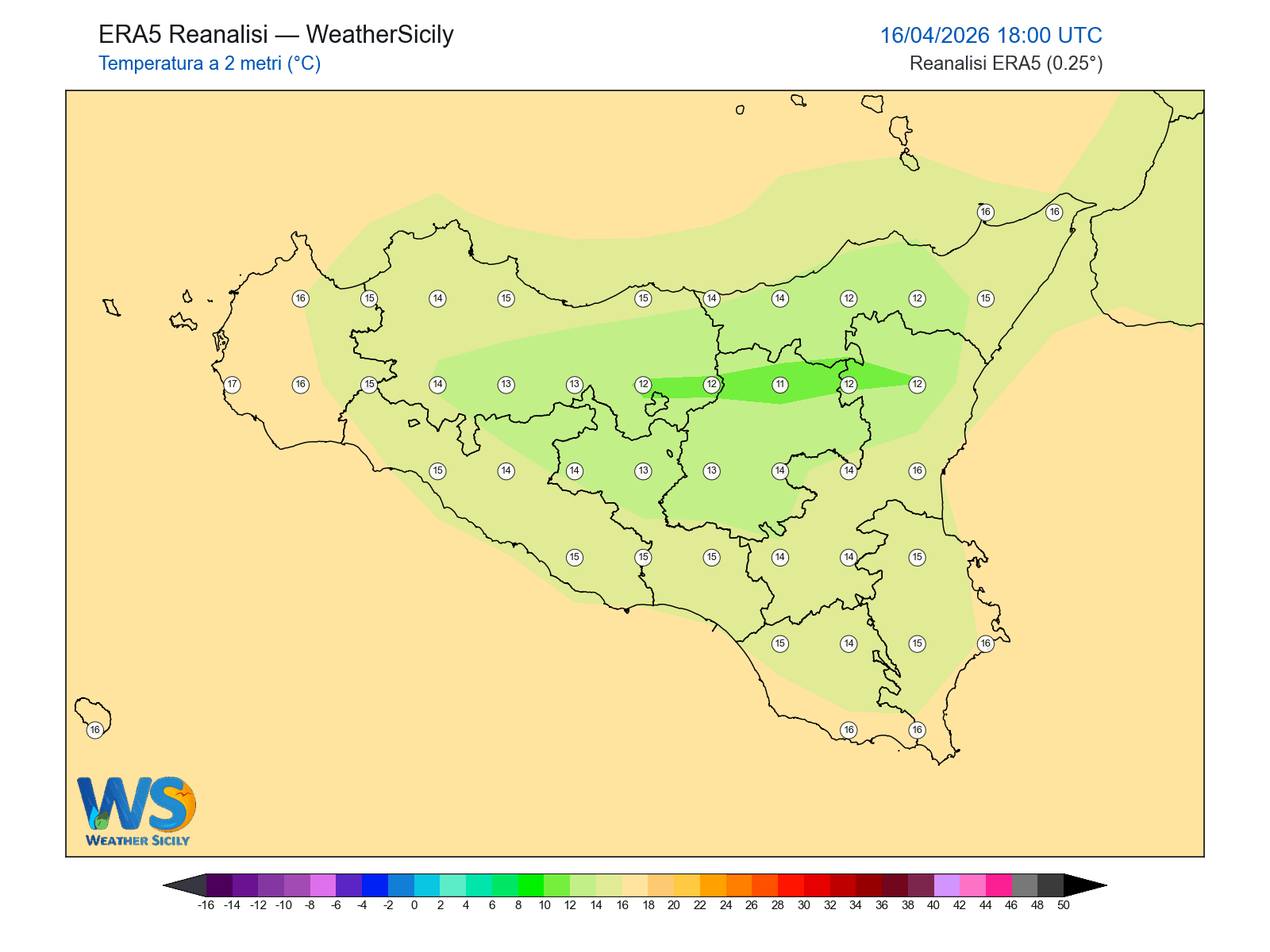 Temperatura a 2 metri · 2026041618