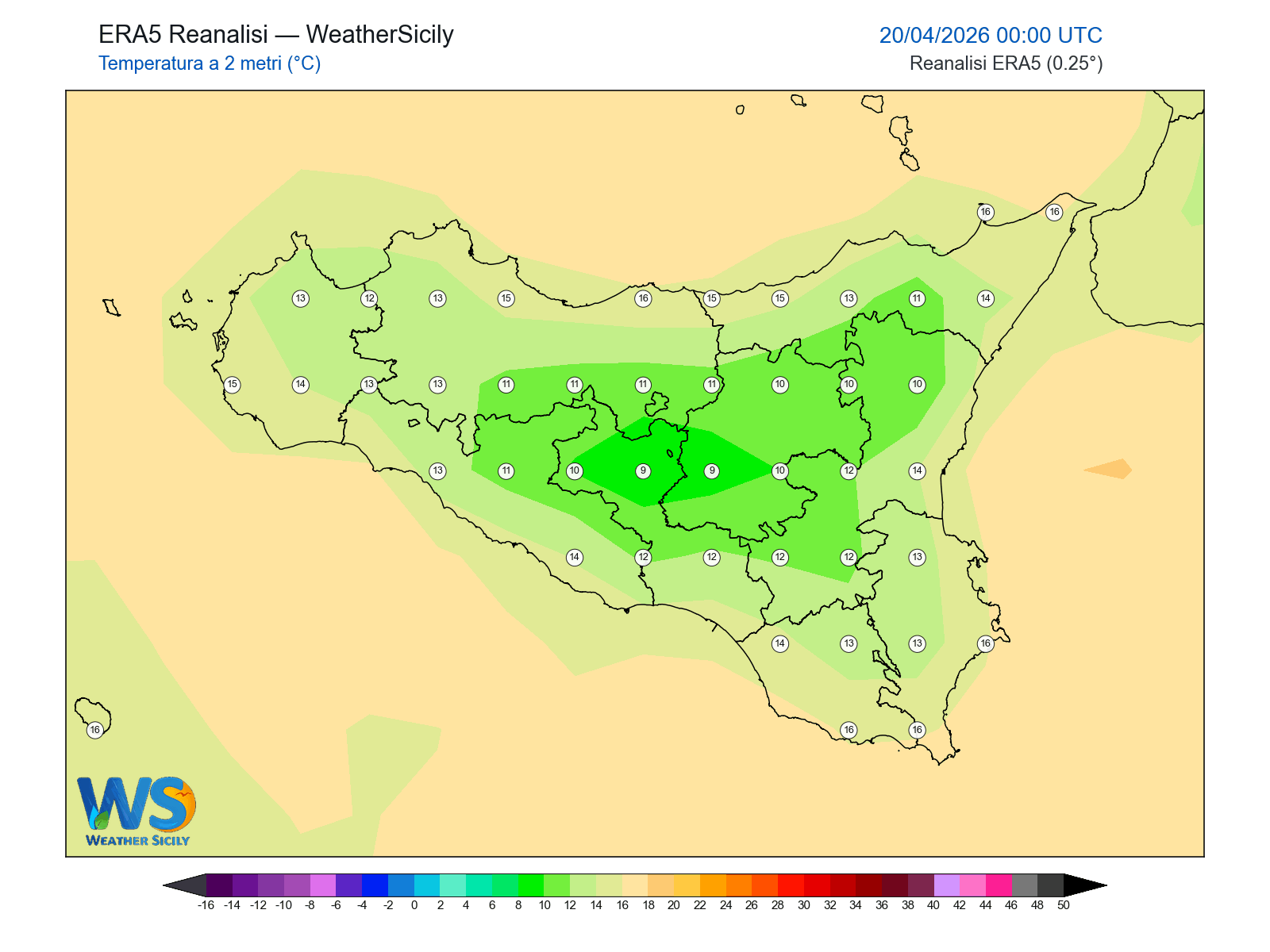Temperatura a 2 metri · 2026042000