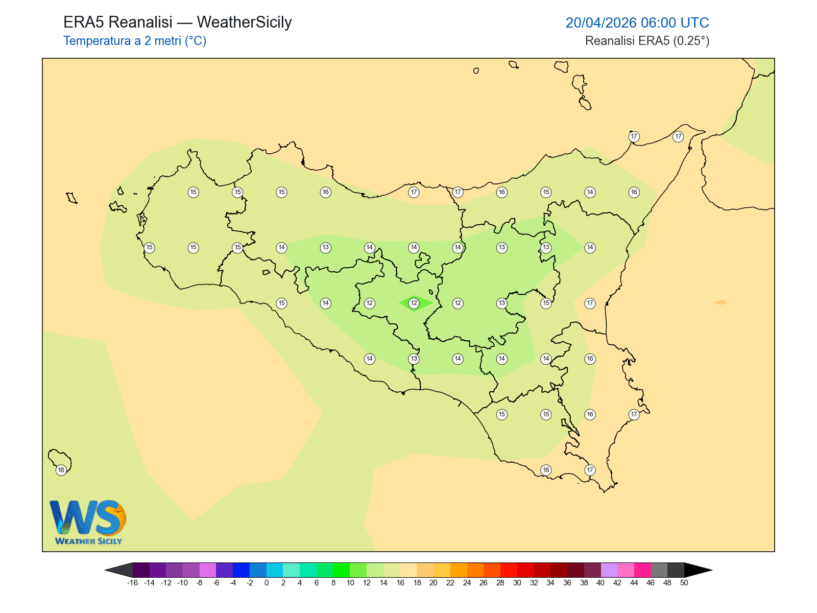 Temperatura a 2 metri · 2026042006