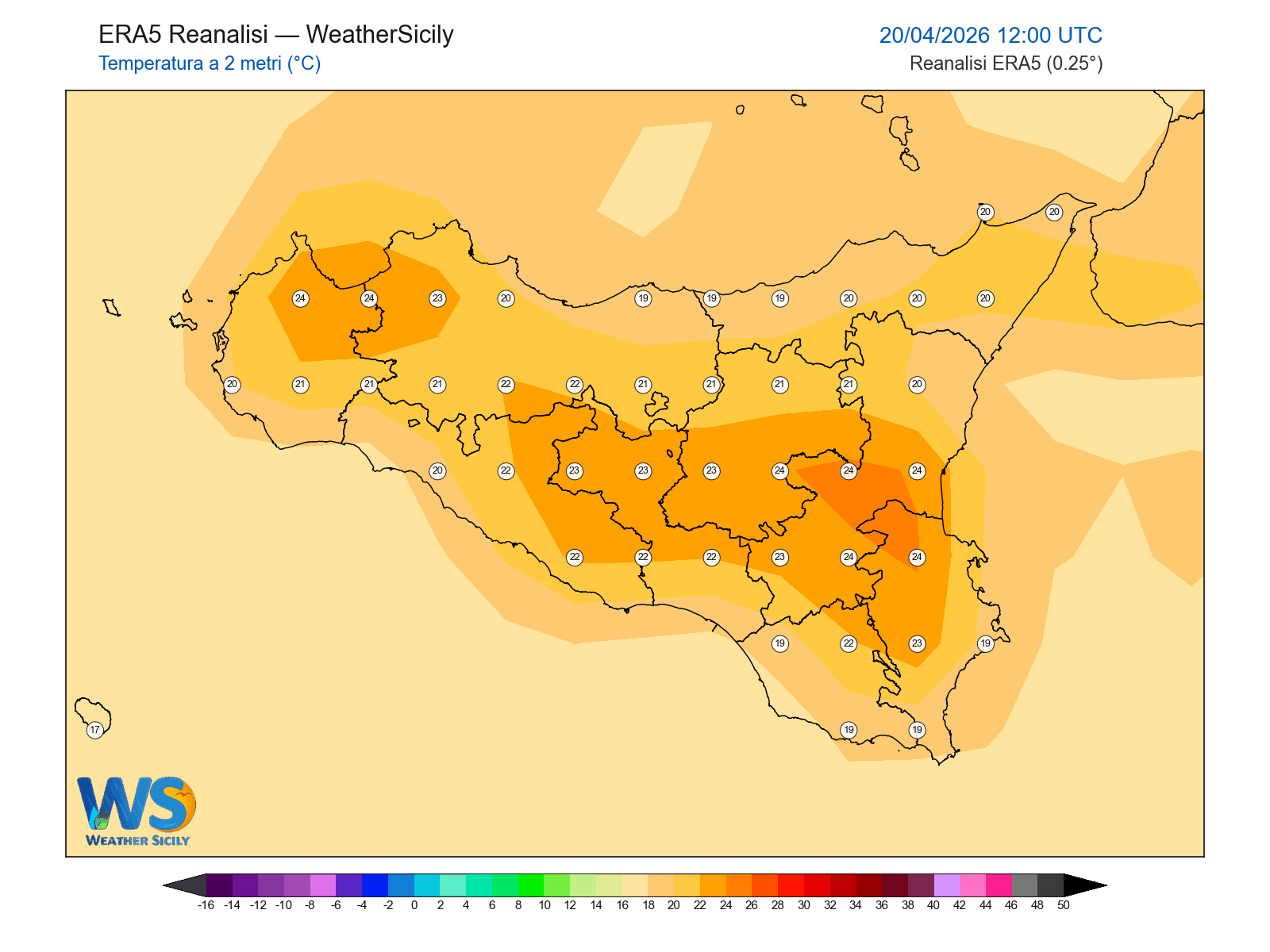 Temperatura a 2 metri · 2026042012