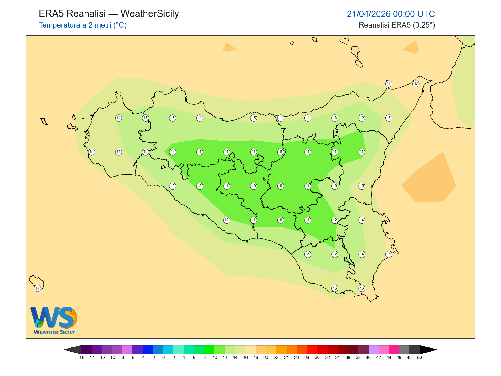 Temperatura a 2 metri · 2026042100