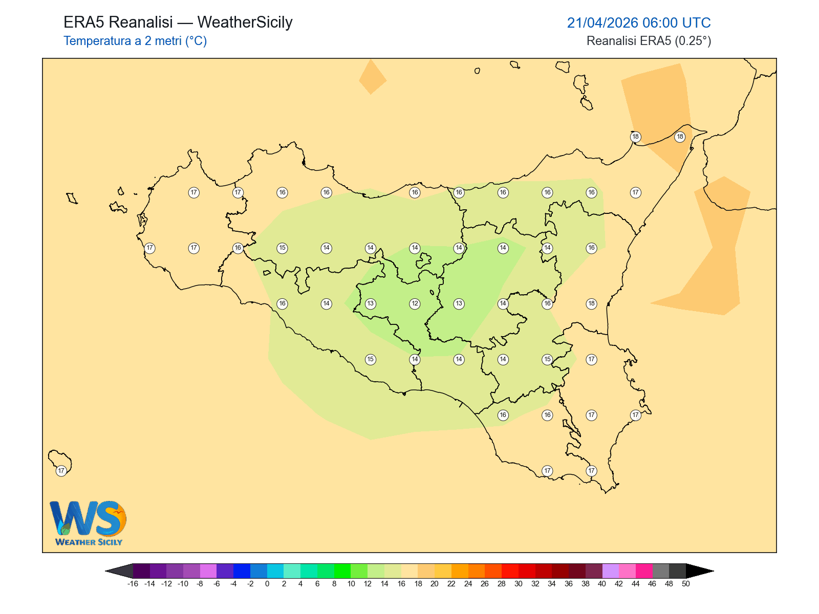 Temperatura a 2 metri · 2026042106