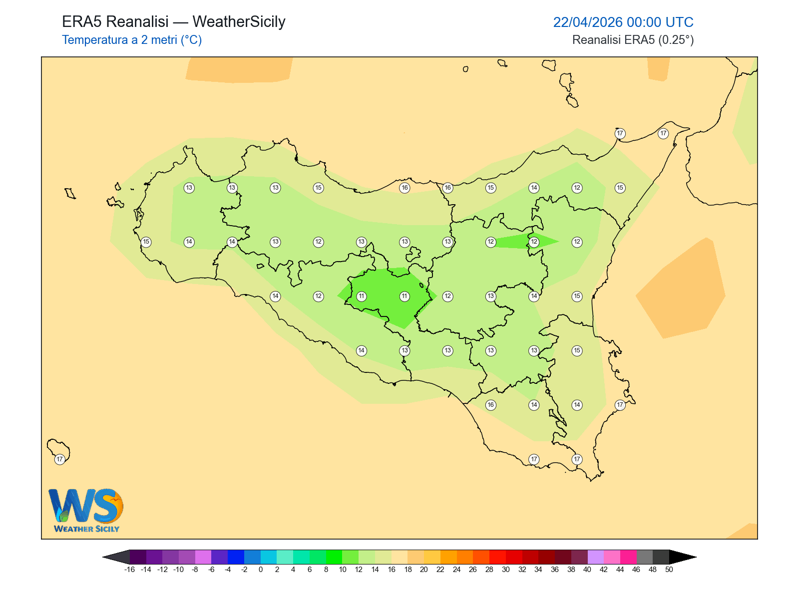 Temperatura a 2 metri · 2026042200