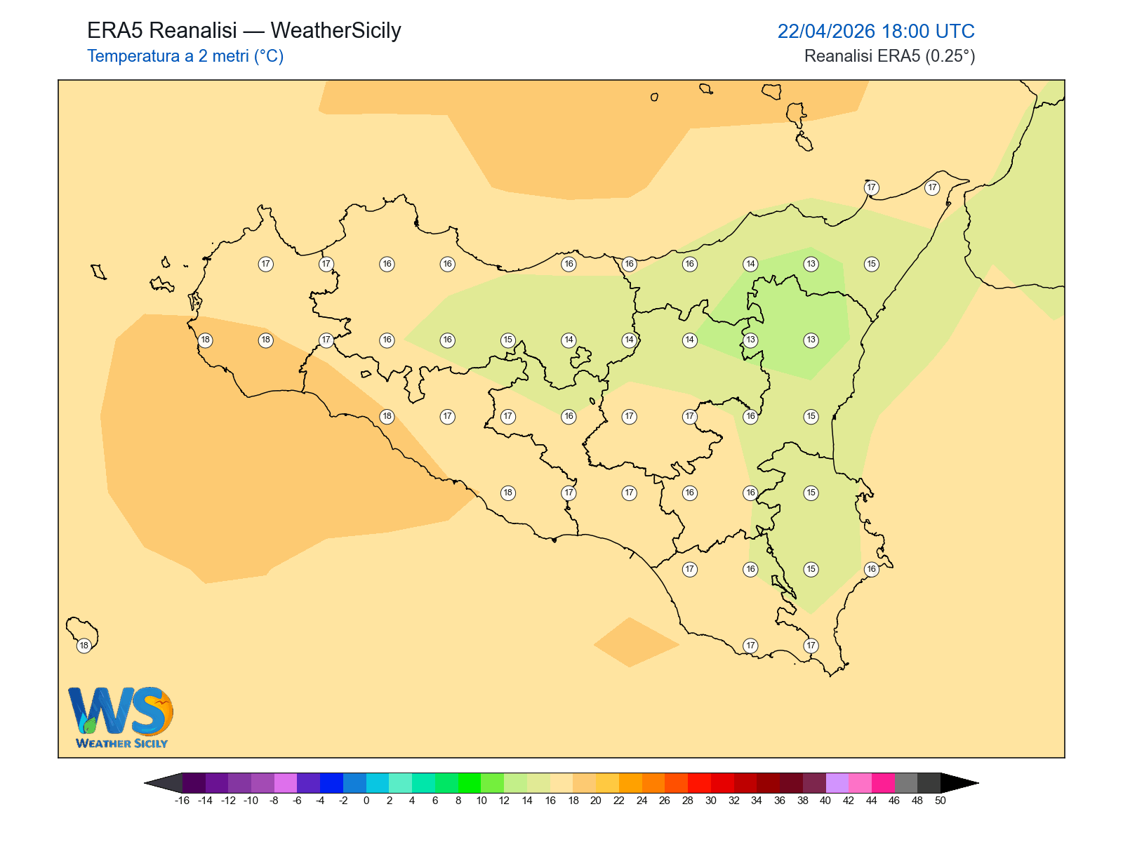 Temperatura a 2 metri · 2026042218