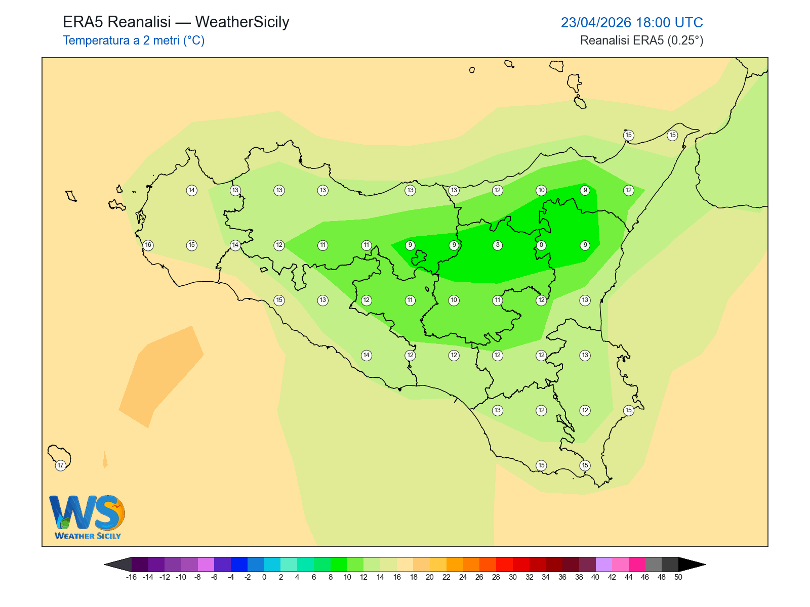 Temperatura a 2 metri · 2026042318