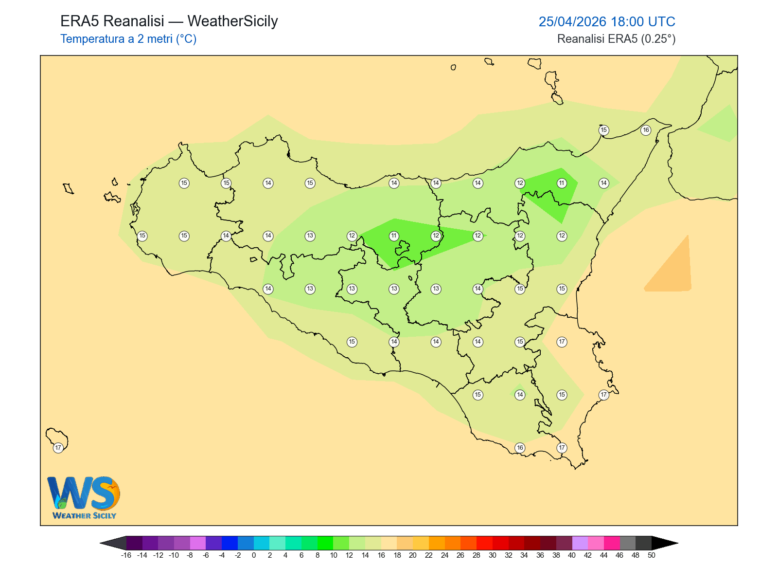 Temperatura a 2 metri · 2026042518