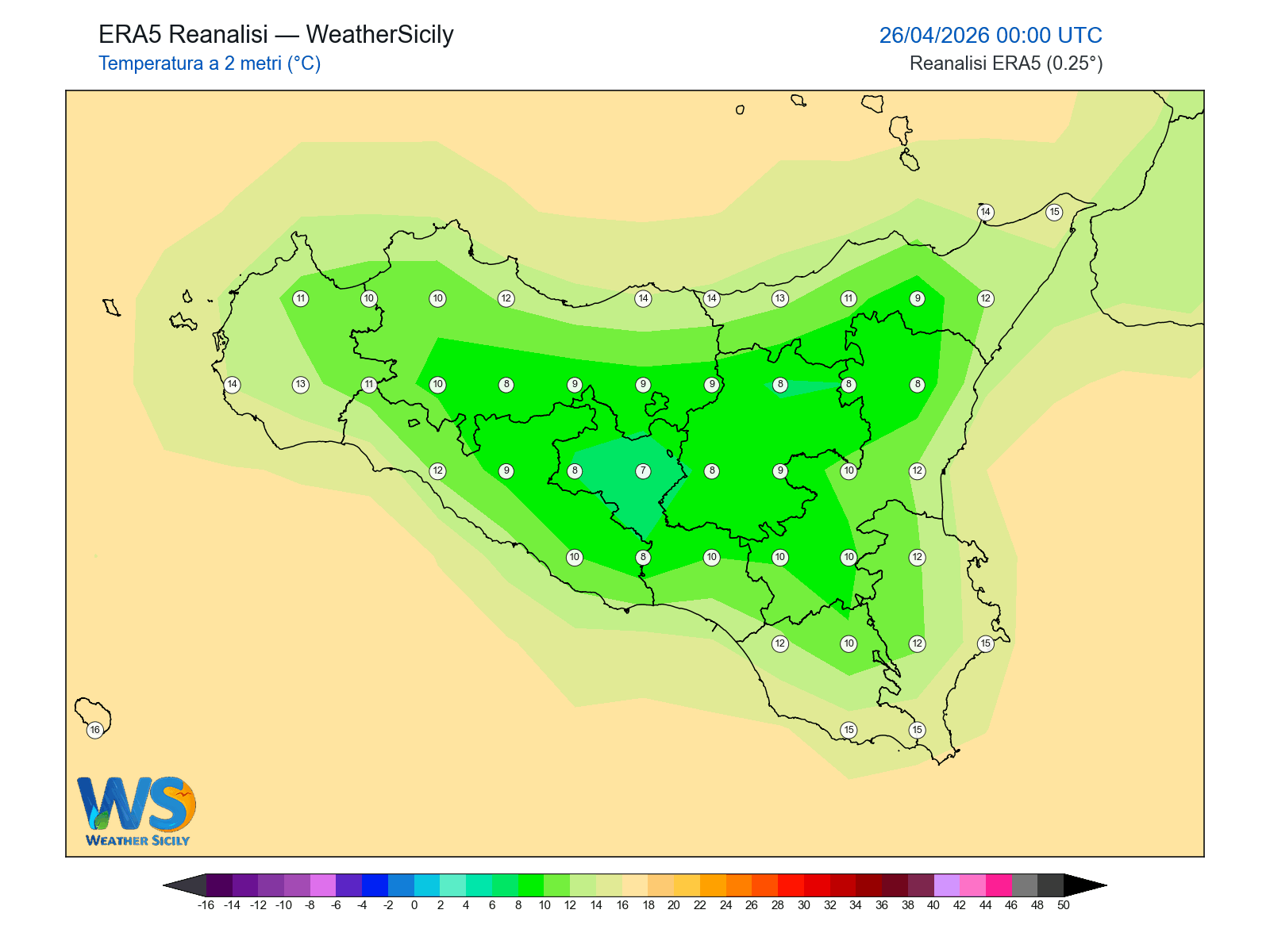 Temperatura a 2 metri · 2026042600