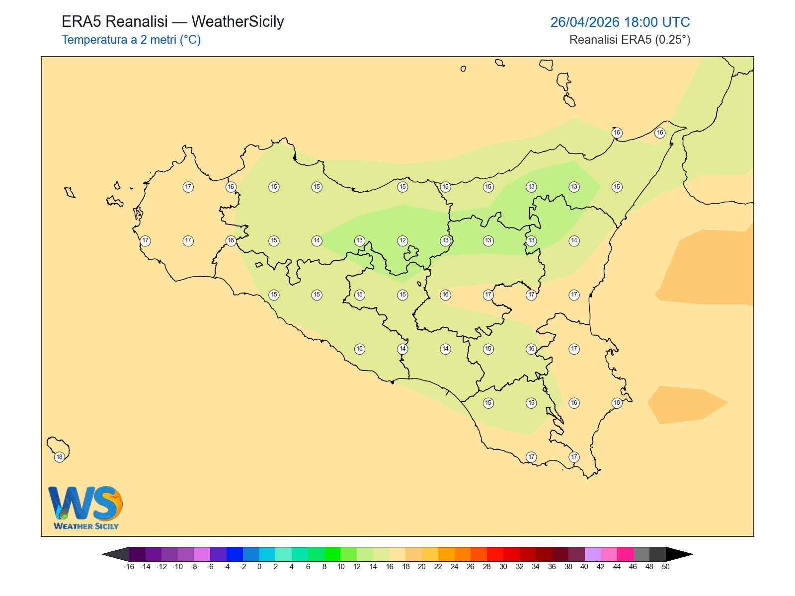 Temperatura a 2 metri · 2026042618