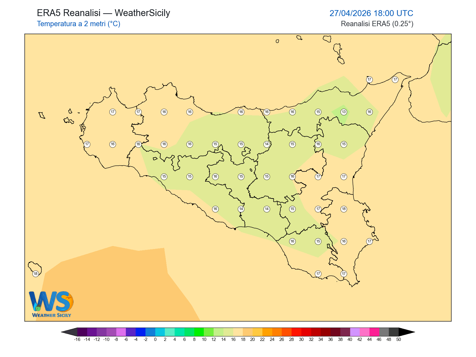 Temperatura a 2 metri · 2026042718