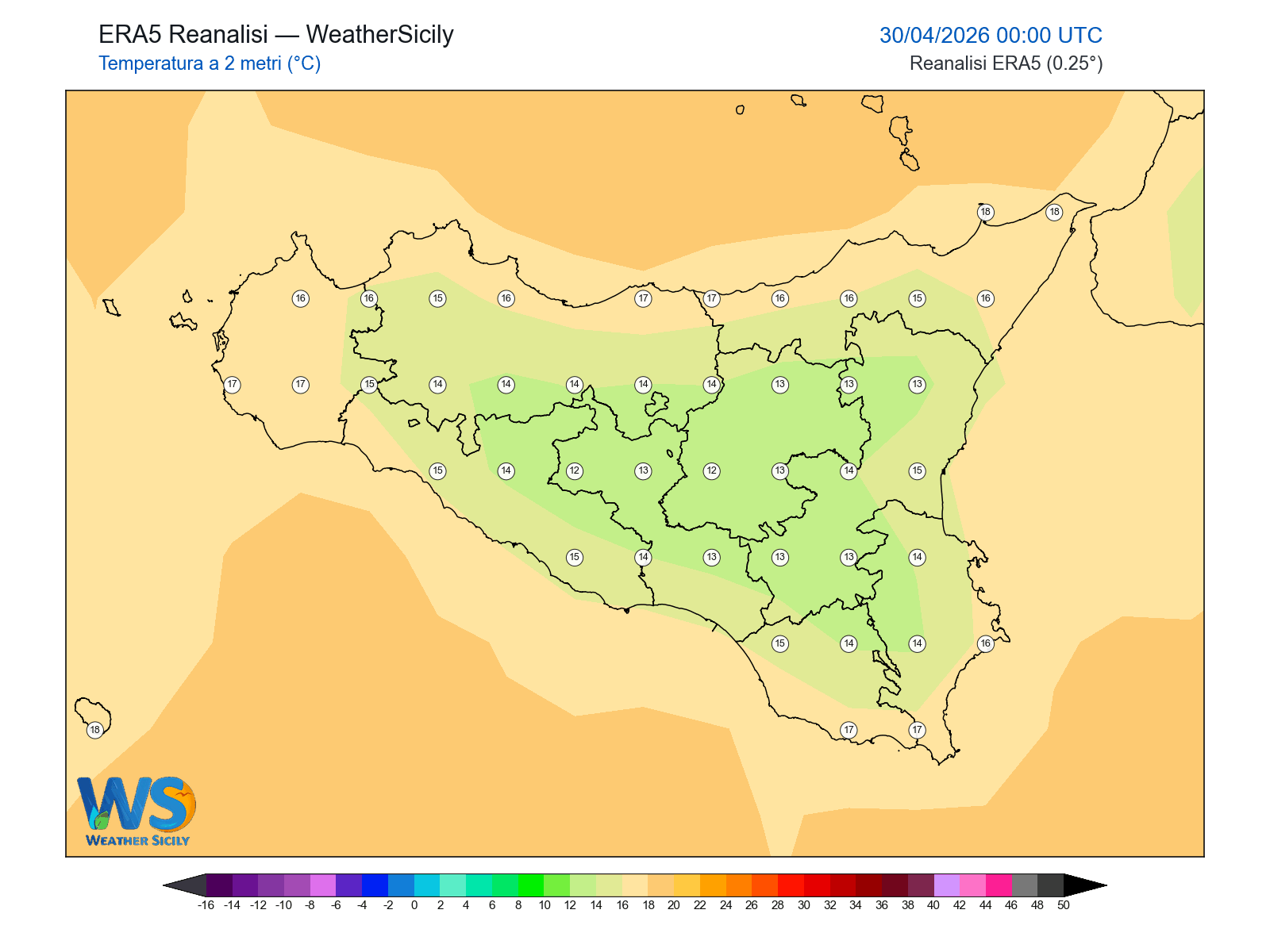 Temperatura a 2 metri · 2026043000