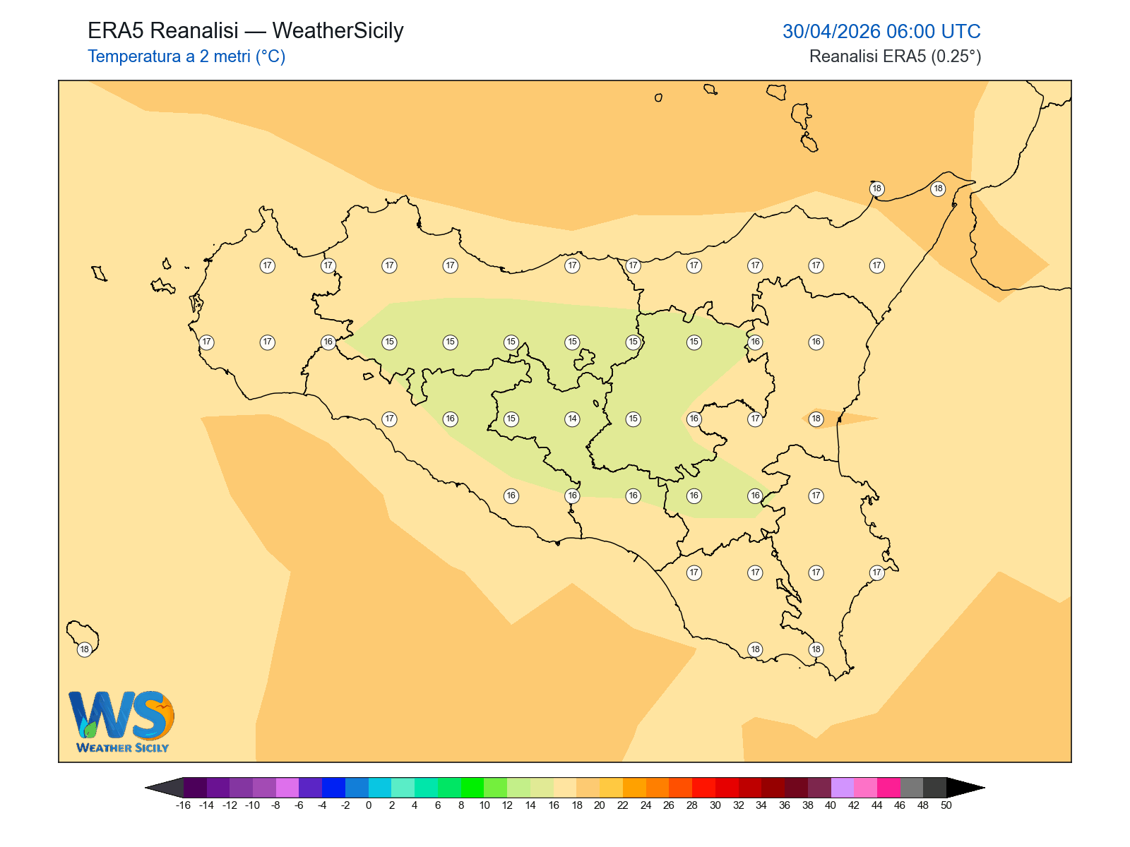 Temperatura a 2 metri · 2026043006