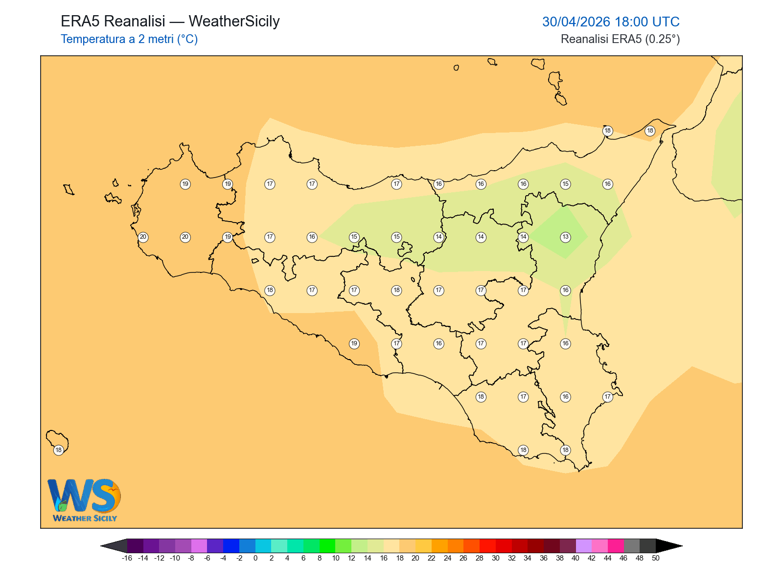 Temperatura a 2 metri · 2026043018