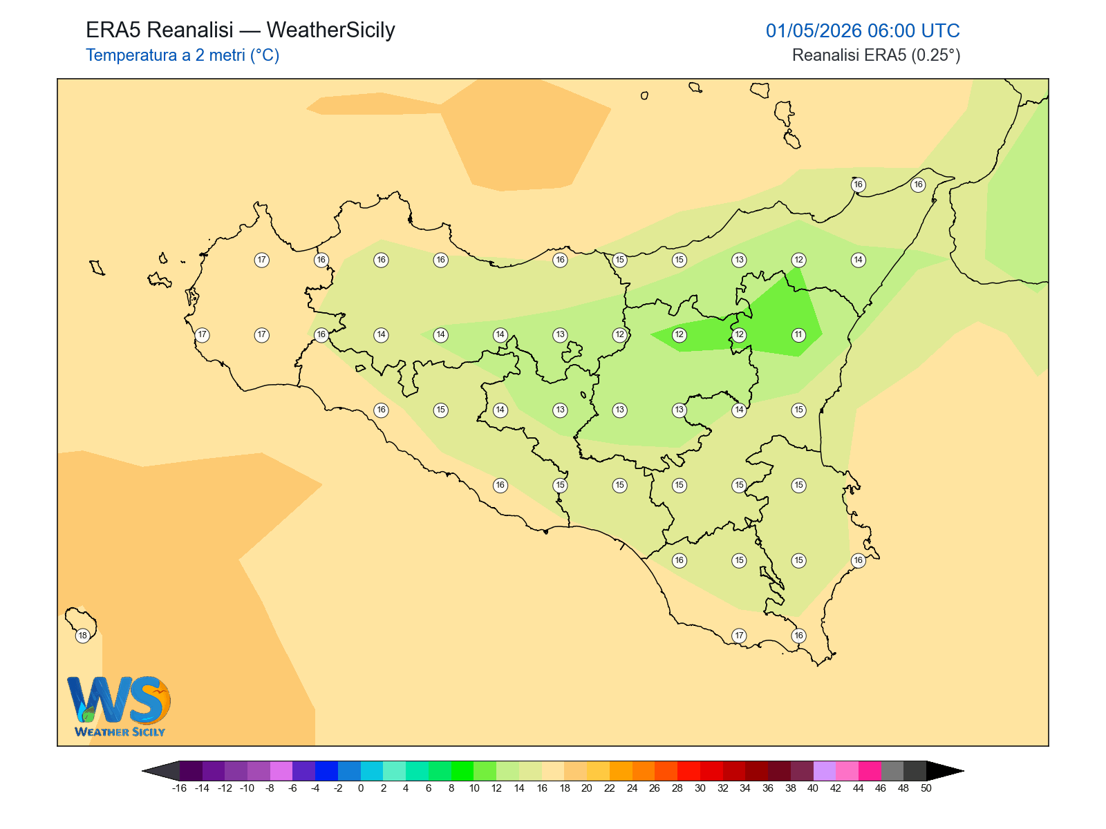 Temperatura a 2 metri · 2026050106