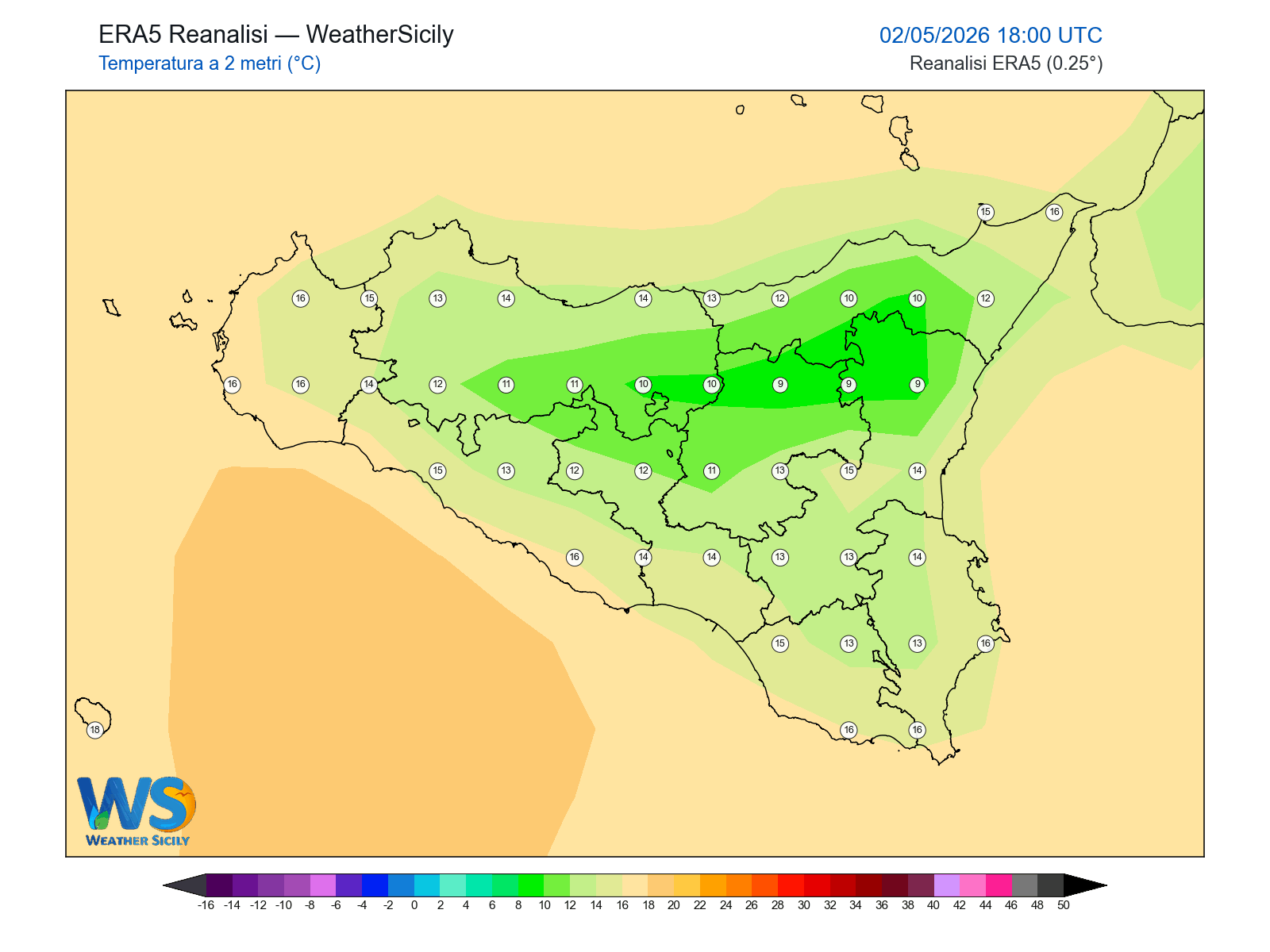 Temperatura a 2 metri · 2026050218