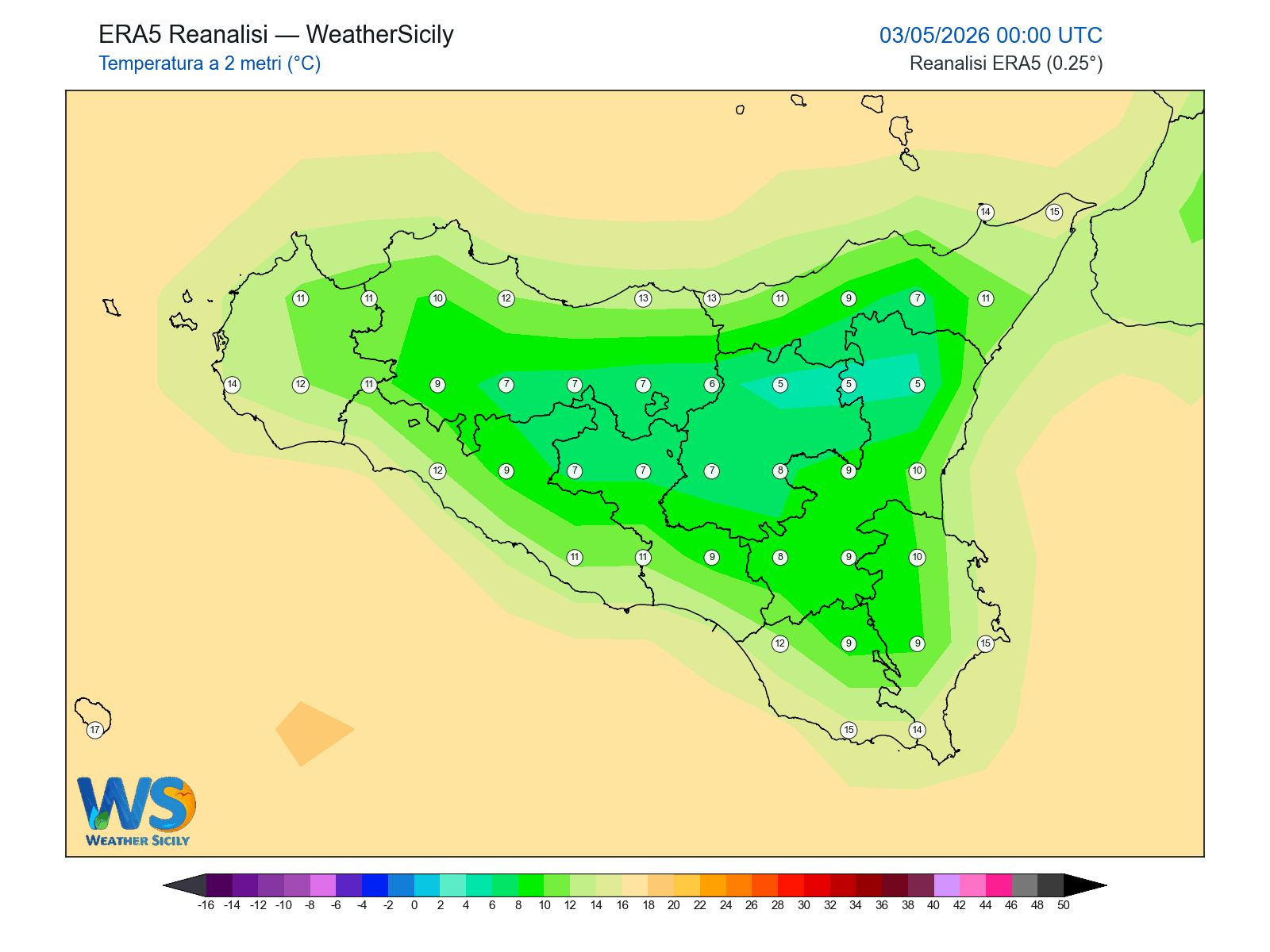 Temperatura a 2 metri · 2026050300