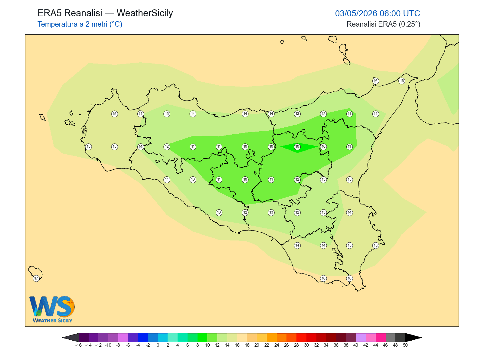 Temperatura a 2 metri · 2026050306