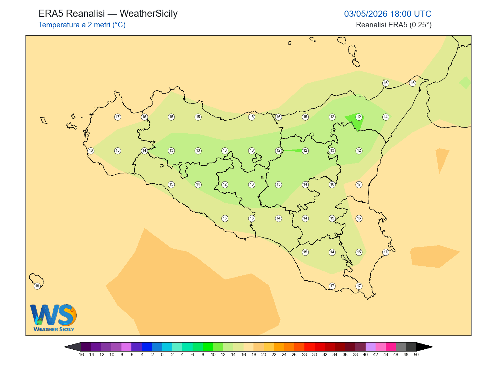 Temperatura a 2 metri · 2026050318