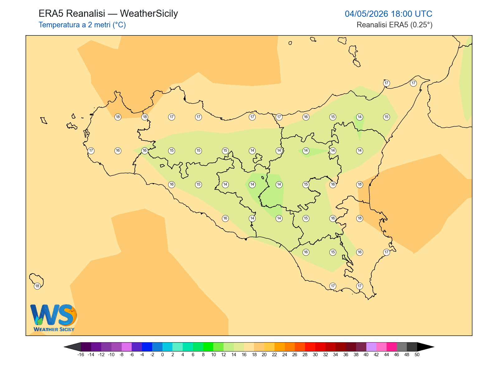 Temperatura a 2 metri · 2026050418