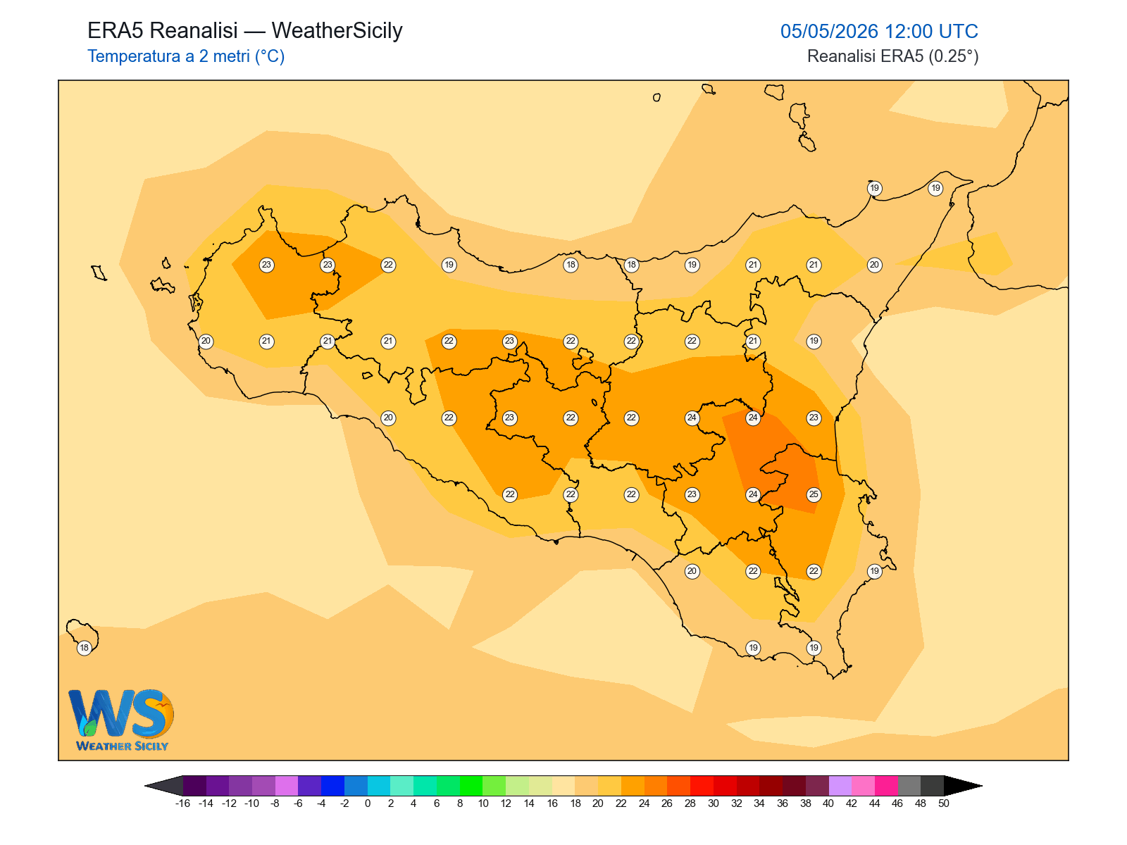Temperatura a 2 metri · 2026050512