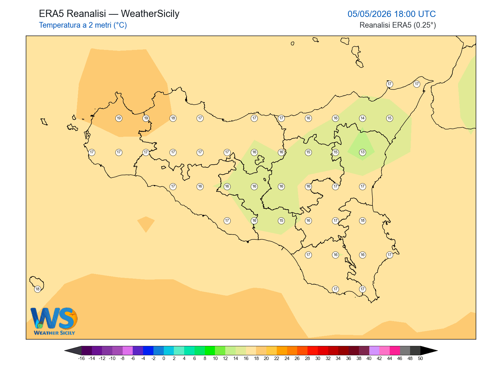 Temperatura a 2 metri · 2026050518