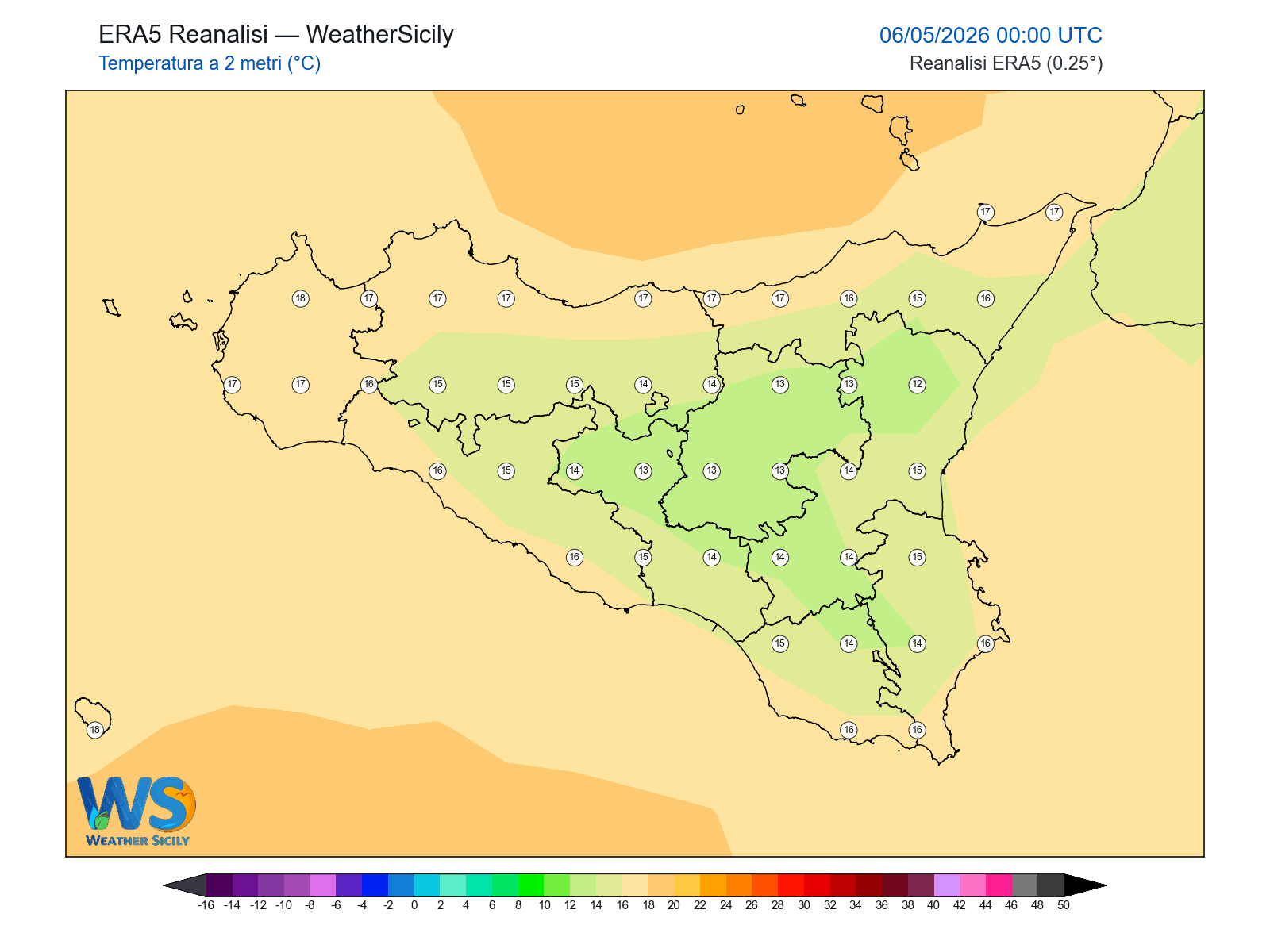 Temperatura a 2 metri · 2026050600