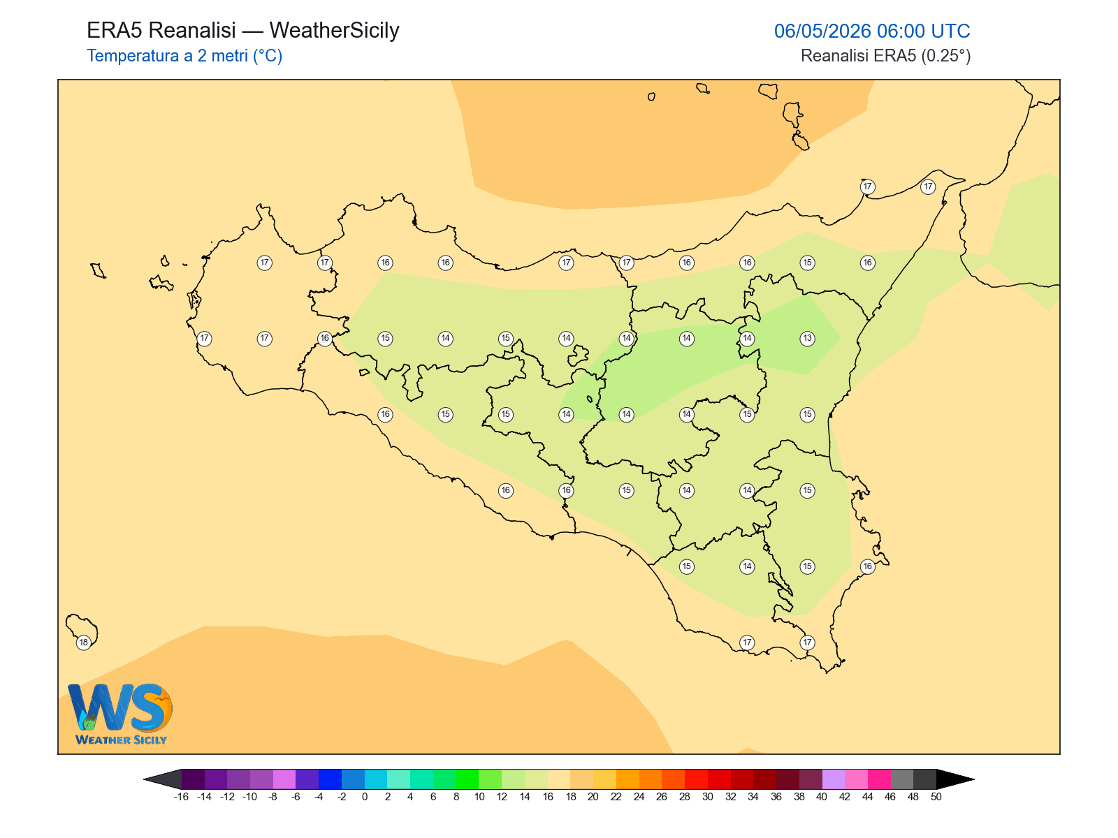 Temperatura a 2 metri · 2026050606