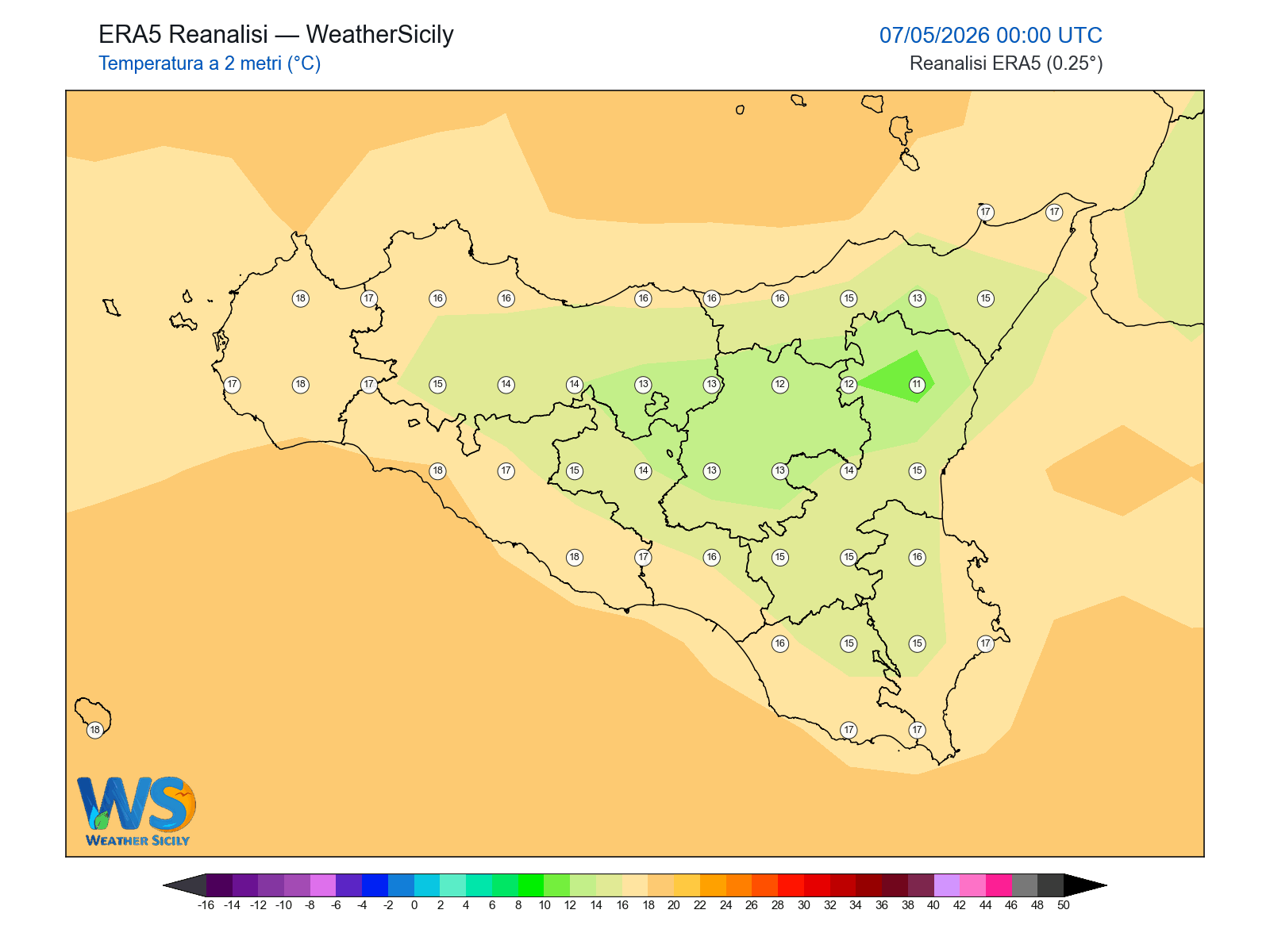Temperatura a 2 metri · 2026050700
