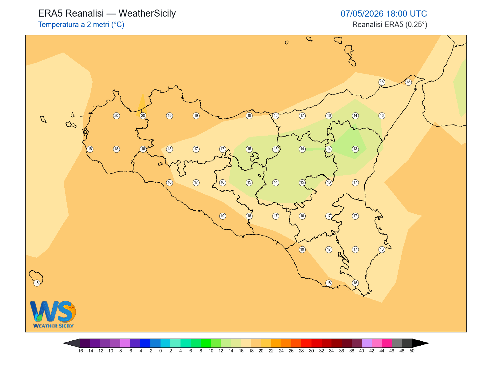 Temperatura a 2 metri · 2026050718