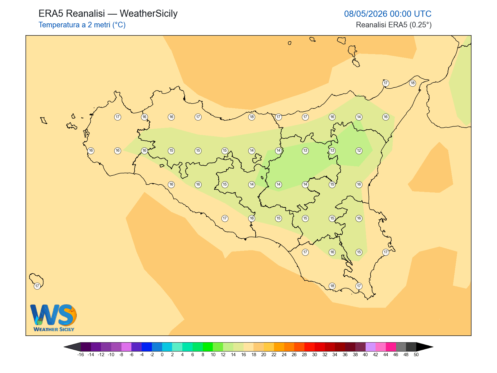 Temperatura a 2 metri · 2026050800