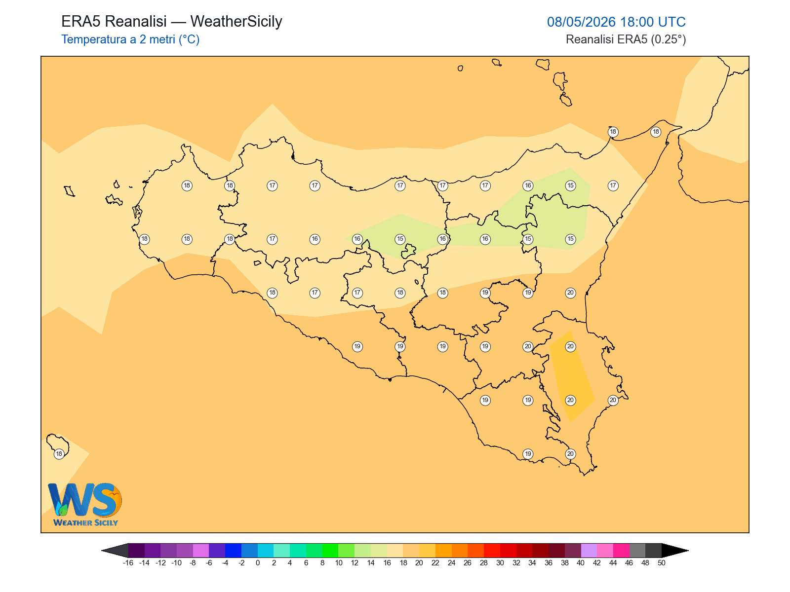 Temperatura a 2 metri · 2026050818