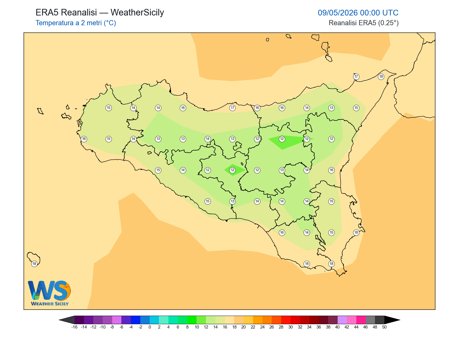Temperatura a 2 metri · 2026050900