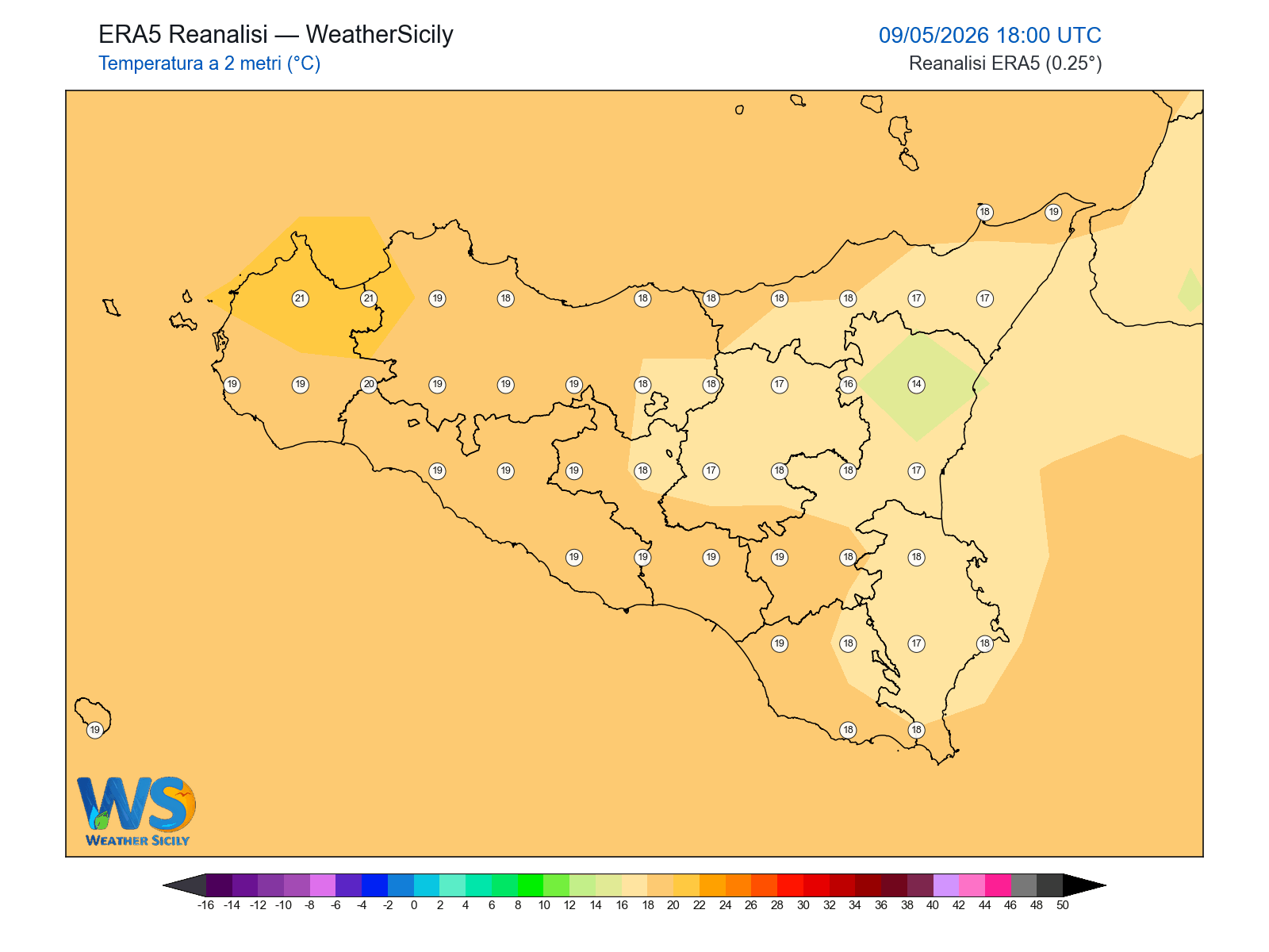 Temperatura a 2 metri · 2026050918