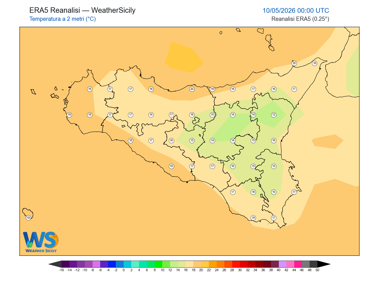 Temperatura a 2 metri · 2026051000