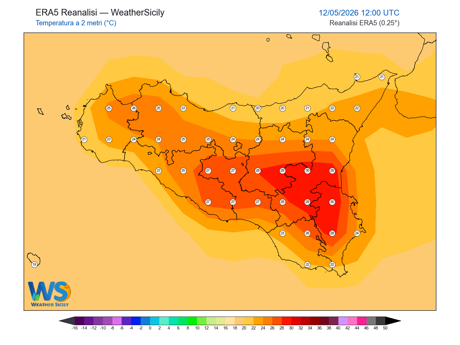 Temperatura a 2 metri · 2026051212
