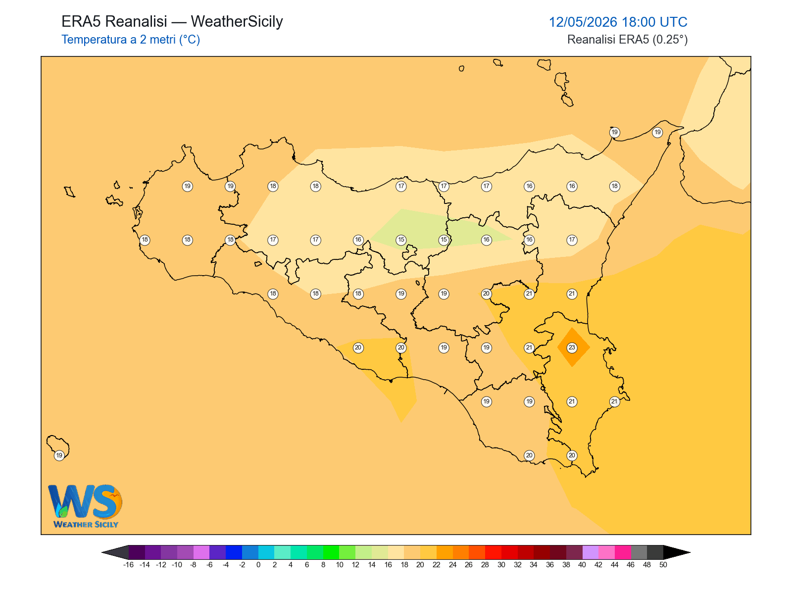 Temperatura a 2 metri · 2026051218