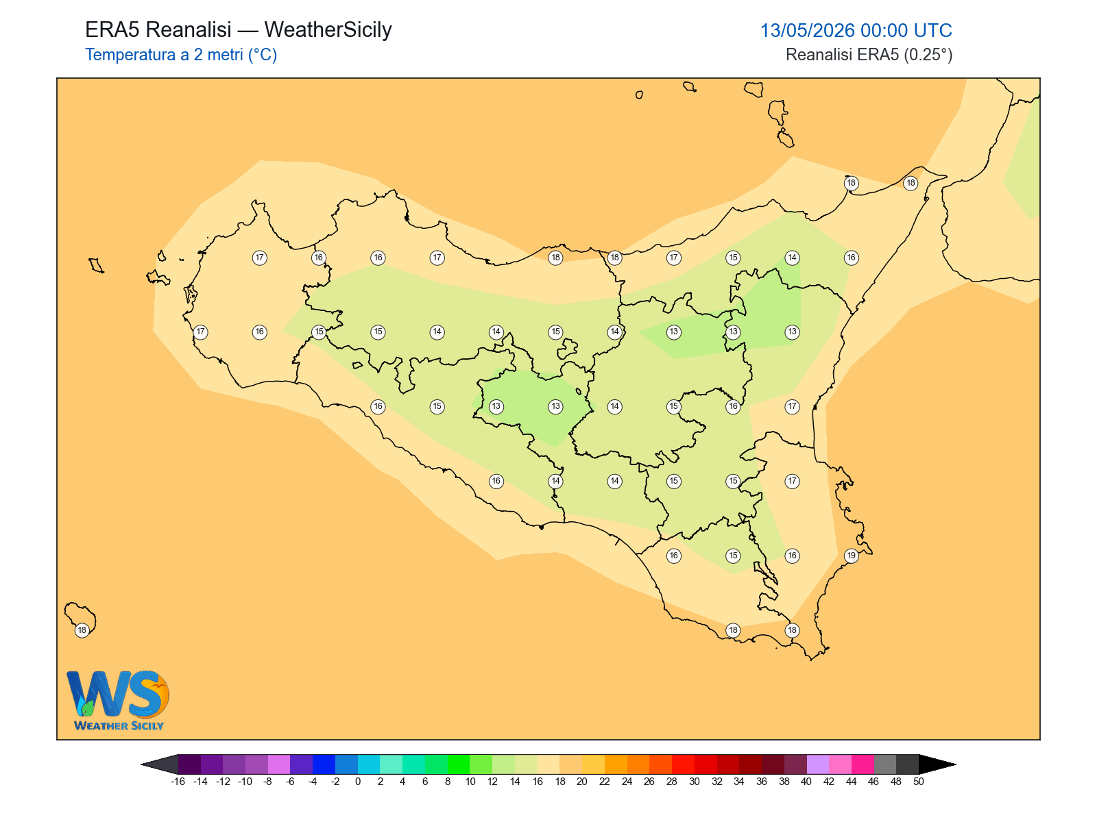 Temperatura a 2 metri · 2026051300