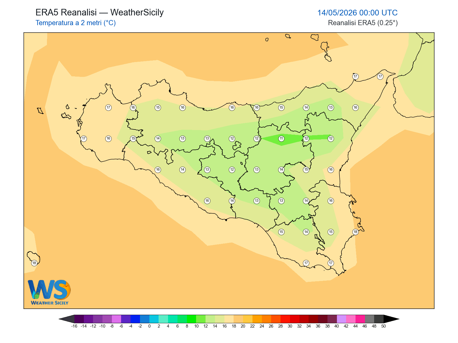 Temperatura a 2 metri · 2026051400