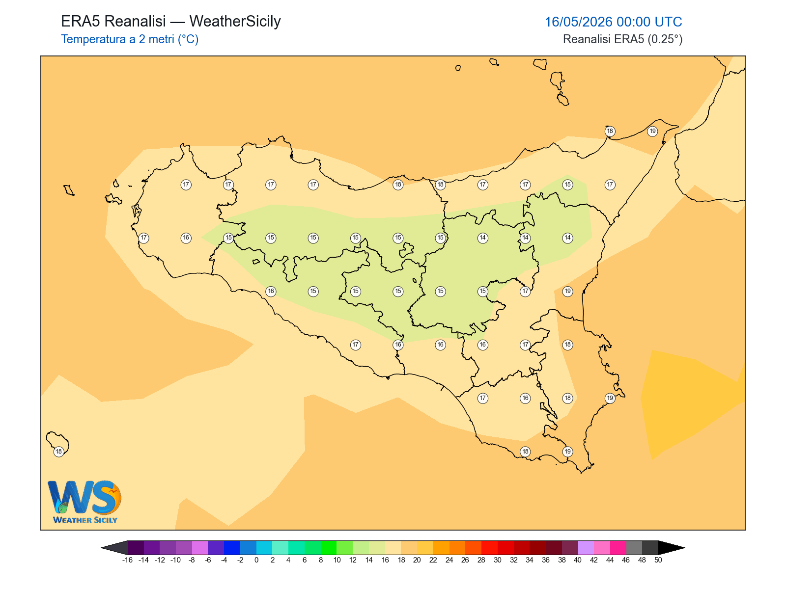 Temperatura a 2 metri · 2026051600