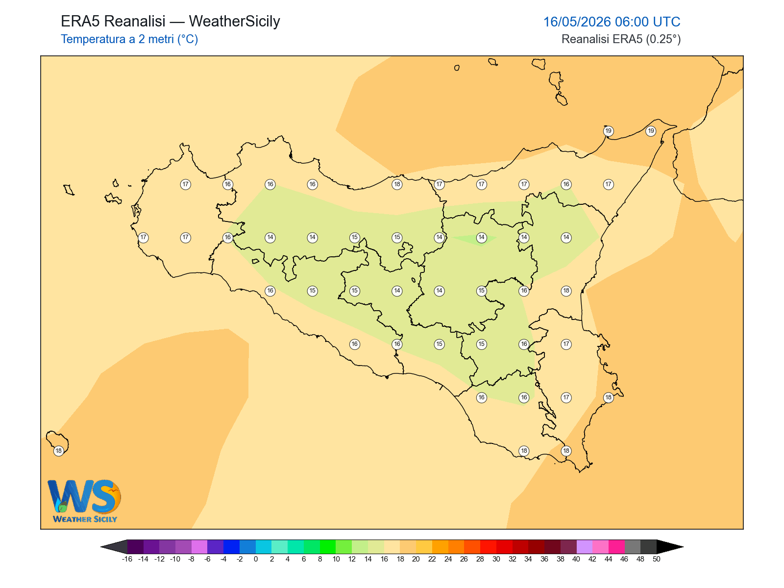 Temperatura a 2 metri · 2026051606