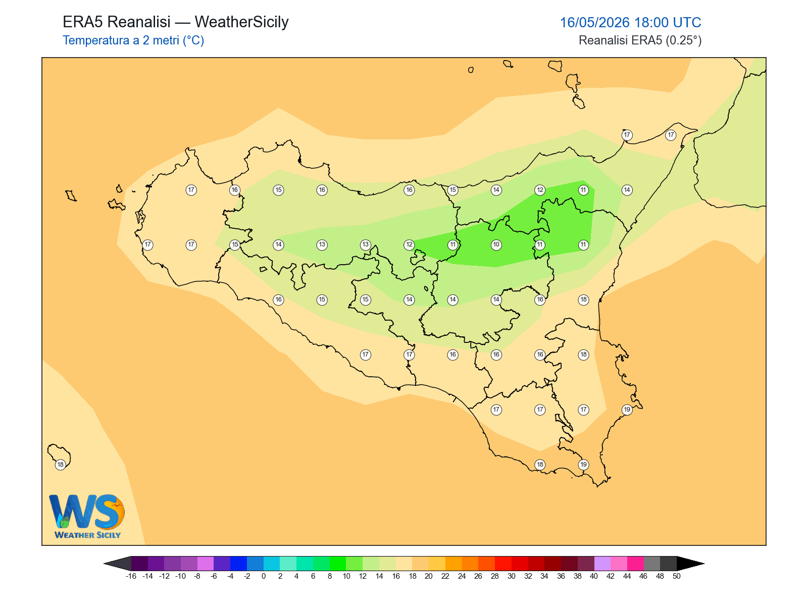 Temperatura a 2 metri · 2026051618