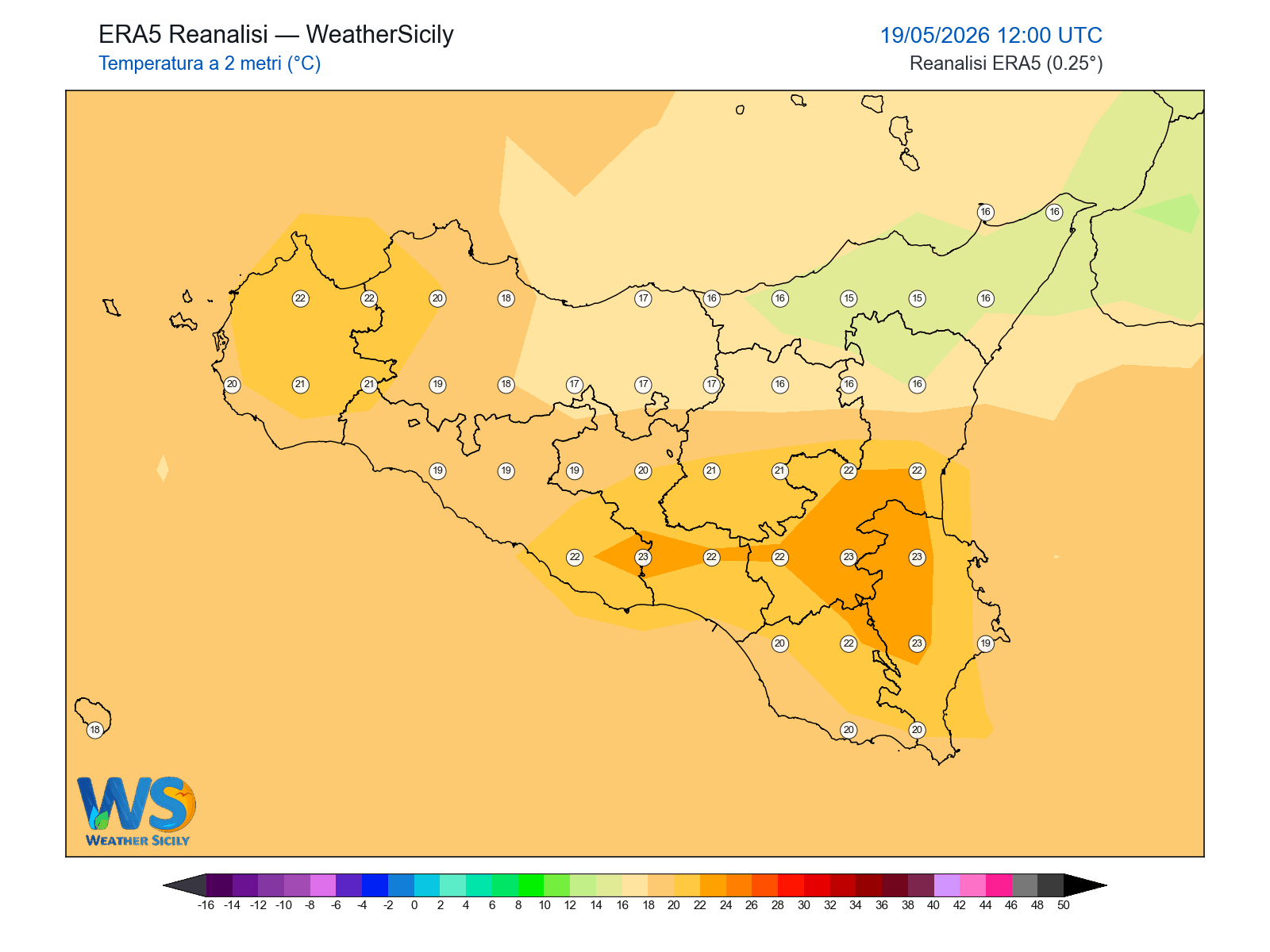 Temperatura a 2 metri · 2026051912