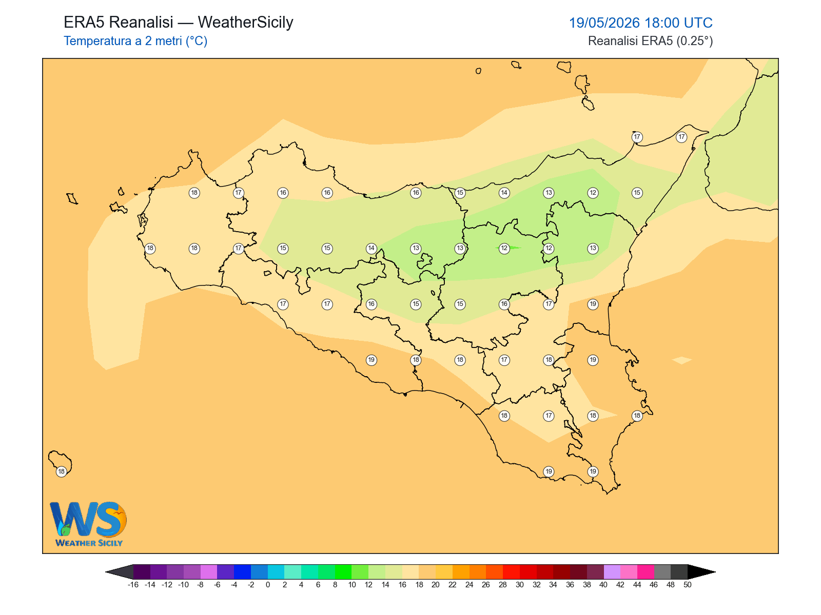Temperatura a 2 metri · 2026051918